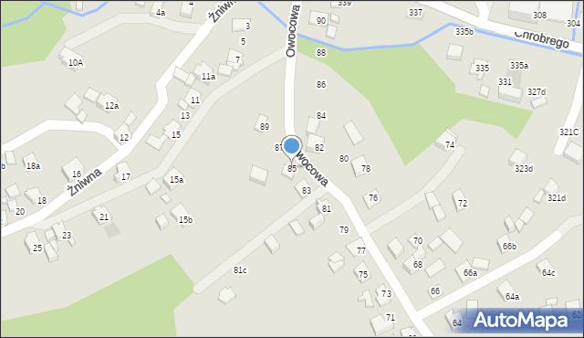 Wodzisław Śląski, Owocowa, 85, mapa Wodzisławia Śląskiego