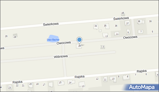 Zacharzew, Owocowa, 16, mapa Zacharzew