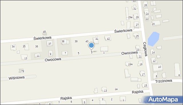 Zacharzew, Owocowa, 3, mapa Zacharzew