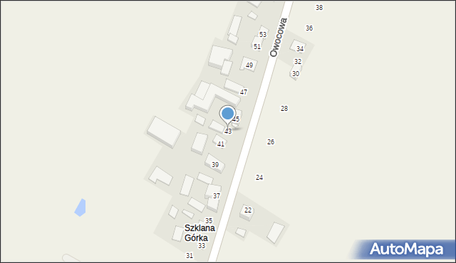 Zagórzyce Stare, Owocowa, 43, mapa Zagórzyce Stare