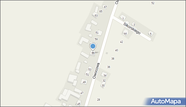 Zagórzyce Stare, Owocowa, 55, mapa Zagórzyce Stare