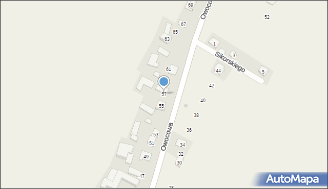 Zagórzyce Stare, Owocowa, 57, mapa Zagórzyce Stare