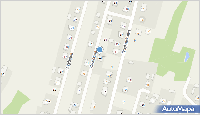 Zagościniec, Owocowa, 12, mapa Zagościniec