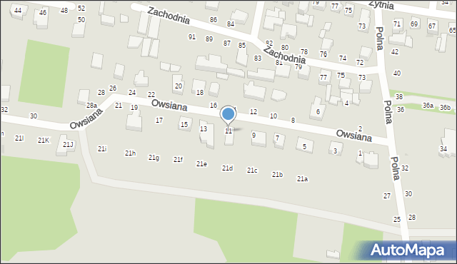 Zgierz, Owsiana, 11, mapa Zgierz