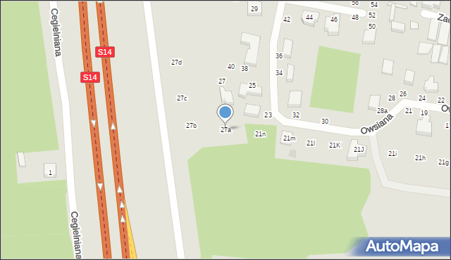 Zgierz, Owsiana, 27a, mapa Zgierz