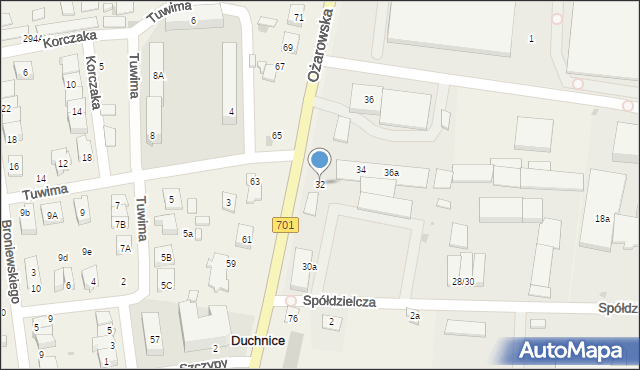 Duchnice, Ożarowska, 32, mapa Duchnice
