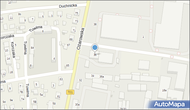 Duchnice, Ożarowska, 36, mapa Duchnice