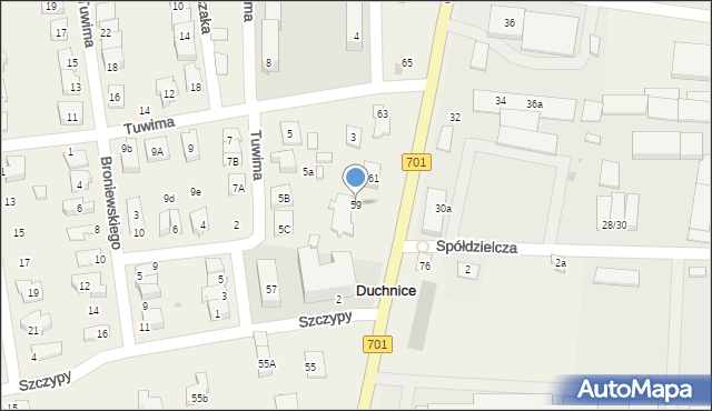 Duchnice, Ożarowska, 59, mapa Duchnice