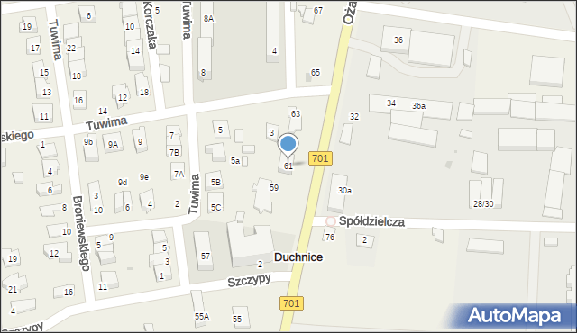 Duchnice, Ożarowska, 61, mapa Duchnice