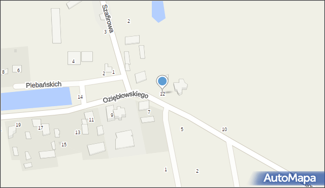 Izdebno Kościelne, Oziębłowskiego M., ks., 12, mapa Izdebno Kościelne