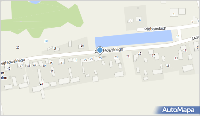 Izdebno Kościelne, Oziębłowskiego M., ks., 25, mapa Izdebno Kościelne