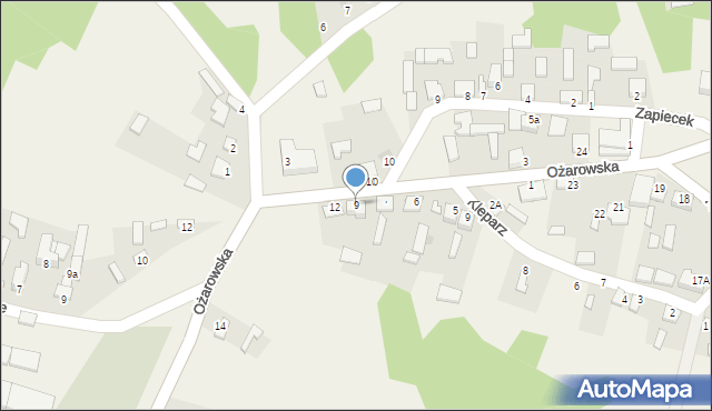 Lasocin, Ożarowska, 9, mapa Lasocin