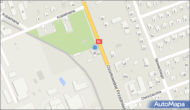 Łęczyca, Ozorkowskie Przedmieście, 18A, mapa Łęczyca