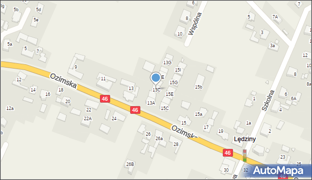 Lędziny, Ozimska, 13C, mapa Lędziny