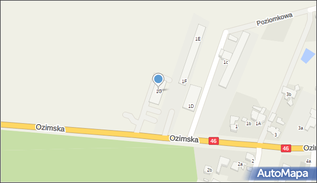 Lędziny, Ozimska, 1G, mapa Lędziny