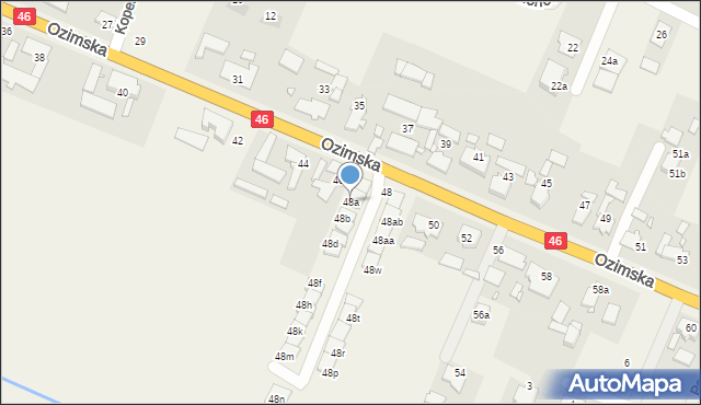 Lędziny, Ozimska, 48a, mapa Lędziny