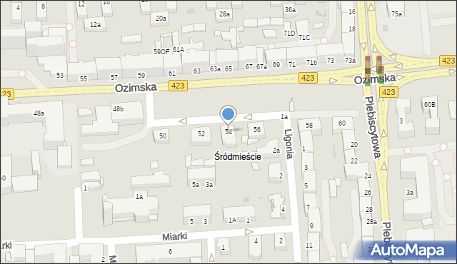 Opole, Ozimska, 54, mapa Opola
