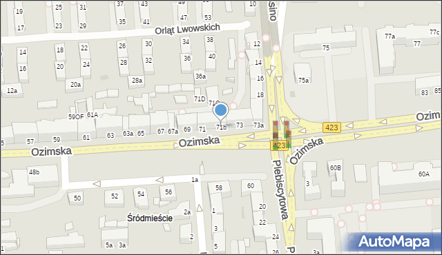 Opole, Ozimska, 71b, mapa Opola