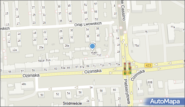 Opole, Ozimska, 71D, mapa Opola