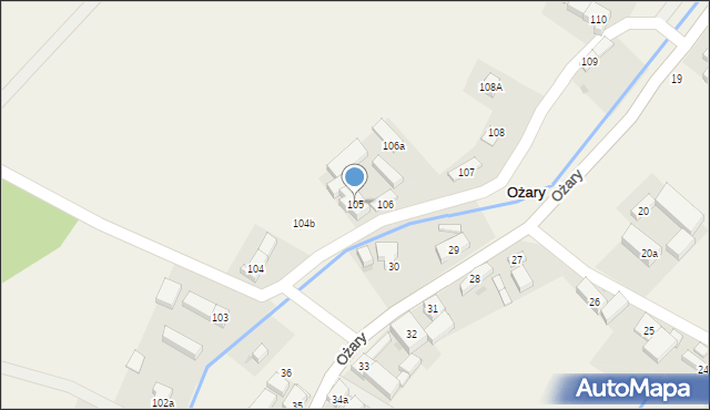 Ożary, Ożary, 105, mapa Ożary