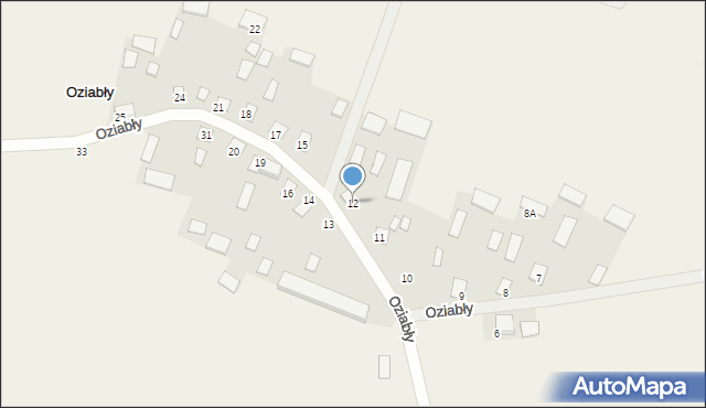 Oziabły, Oziabły, 12, mapa Oziabły