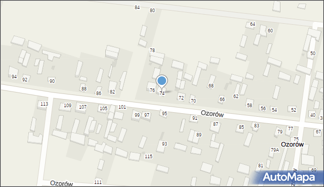 Ozorów, Ozorów, 74, mapa Ozorów