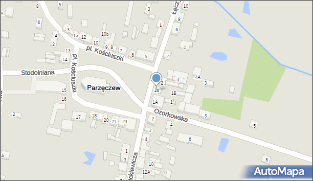 Parzęczew, Ozorkowska, 1a, mapa Parzęczew