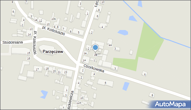 Parzęczew, Ozorkowska, 1B, mapa Parzęczew