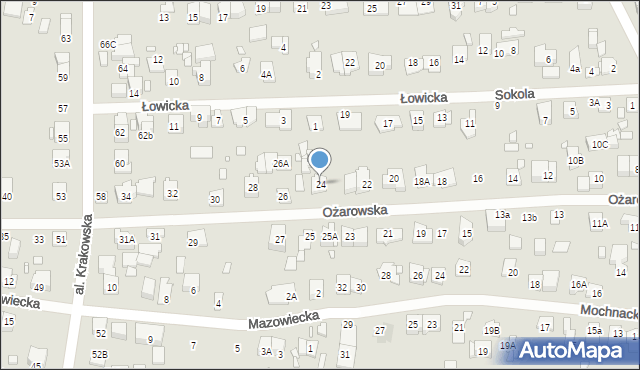 Piastów, Ożarowska, 24, mapa Piastów