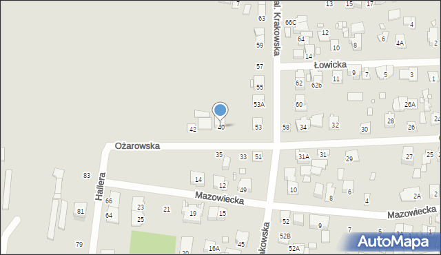 Piastów, Ożarowska, 40, mapa Piastów