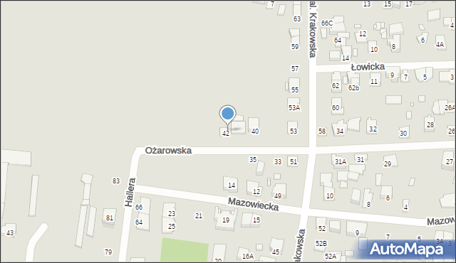 Piastów, Ożarowska, 44, mapa Piastów