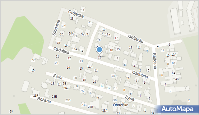 Radom, Ozdobna, 12, mapa Radomia