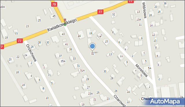 Sandomierz, Ożarowska, 32, mapa Sandomierza