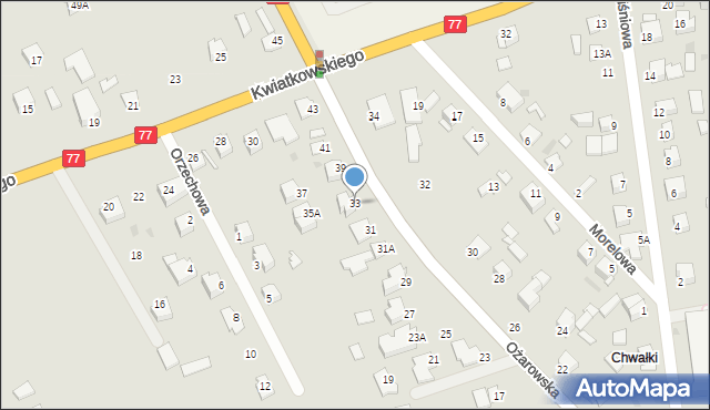 Sandomierz, Ożarowska, 33, mapa Sandomierza