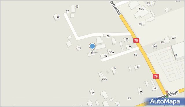 Sandomierz, Ożarowska, 61, mapa Sandomierza