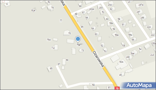 Sandomierz, Ożarowska, 73a, mapa Sandomierza