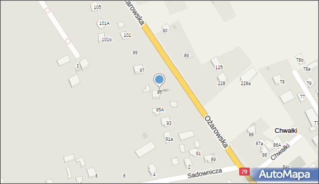 Sandomierz, Ożarowska, 95, mapa Sandomierza