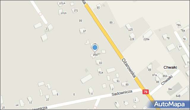 Sandomierz, Ożarowska, 95A, mapa Sandomierza