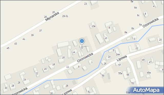 Strzeszów, Ozorowicka, 12, mapa Strzeszów