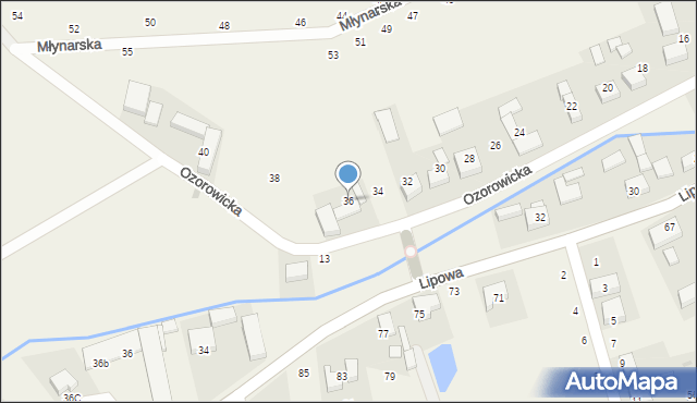 Strzeszów, Ozorowicka, 36, mapa Strzeszów