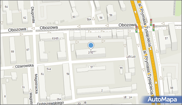 Warszawa, Ożarowska, 2/32, mapa Warszawy