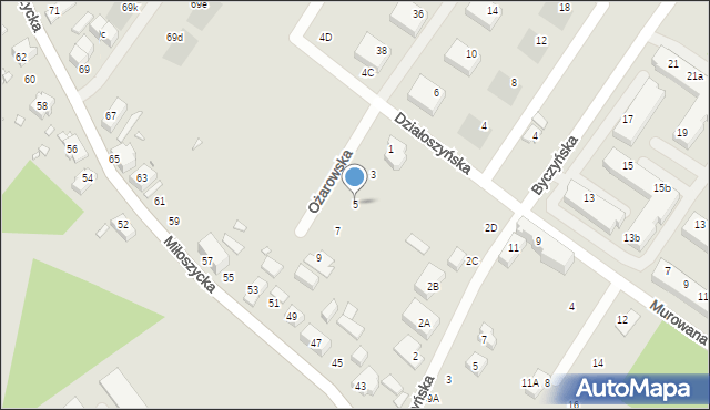 Wrocław, Ożarowska, 5, mapa Wrocławia