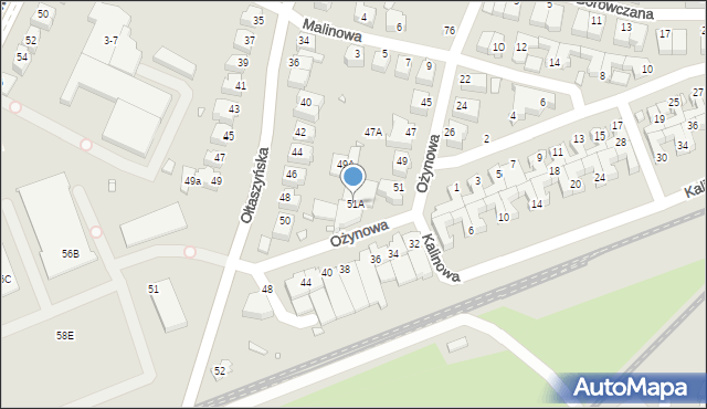 Wrocław, Ożynowa, 51A, mapa Wrocławia