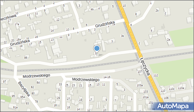 Zgierz, Ozorkowska, 1a, mapa Zgierz