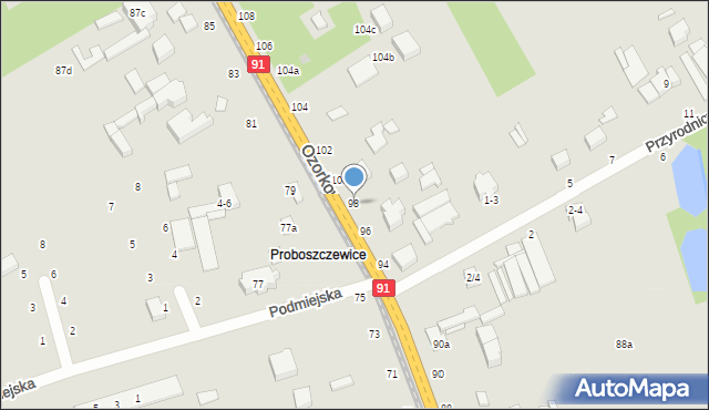 Zgierz, Ozorkowska, 98, mapa Zgierz