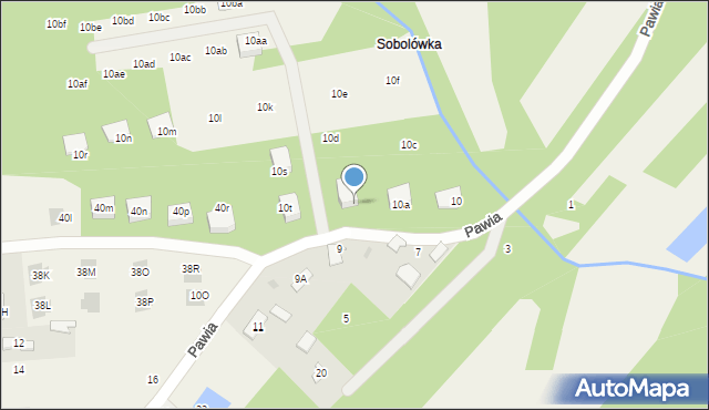 Adamowizna, Pawia, 10b, mapa Adamowizna