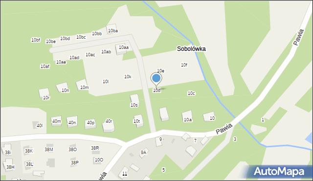 Adamowizna, Pawia, 10d, mapa Adamowizna
