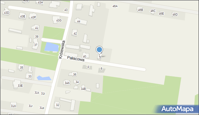 Aleksandrów, Pałacowa, 3, mapa Aleksandrów