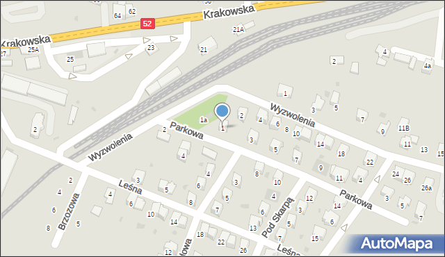 Andrychów, Parkowa, 1, mapa Andrychów