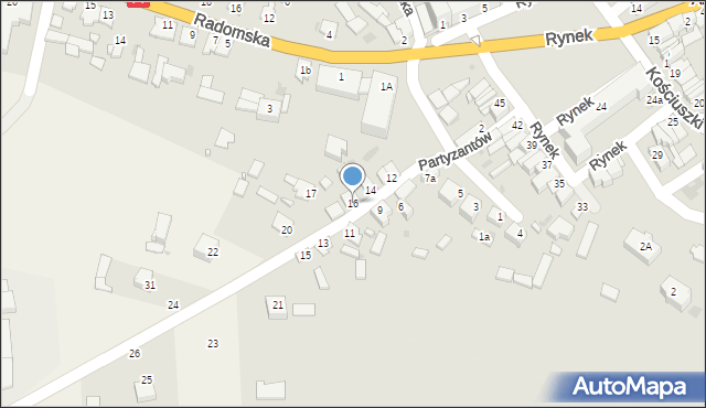 Annopol, Partyzantów, 16, mapa Annopol